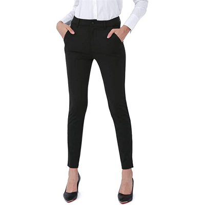 Bamans Dress Pants for Women Business Casual Stretch Skinny Work Pants with Pockets at Women Clothing store