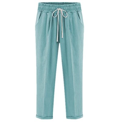 Large Size 5Xl 6Xl Women Summer Loose Pants Cotton Leisure Harem Pants Plus Size Elastic Waist Ankle Length Trousers Female