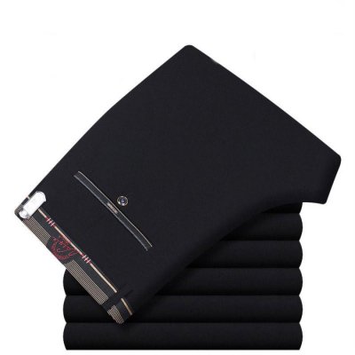 Mens Trouser Office formal Business Smart Suit Pants Men Polyester Cotton Classic Wedding Dress Pants Men Black Blue