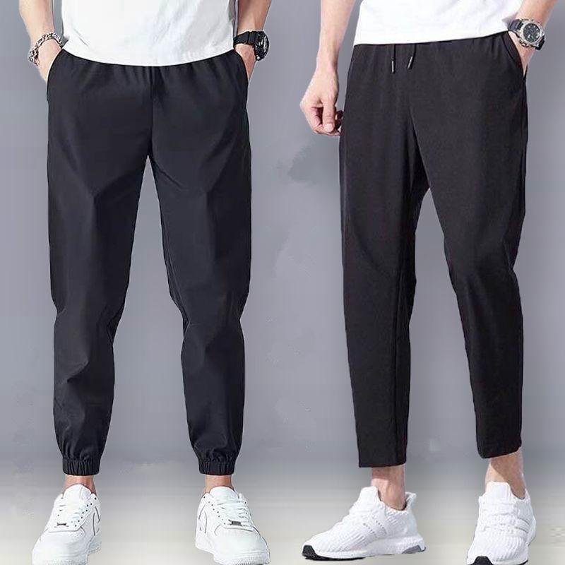 Summer ice silk pants men casual pants boys trend sports pants nine point harem beam pants men pants men pants