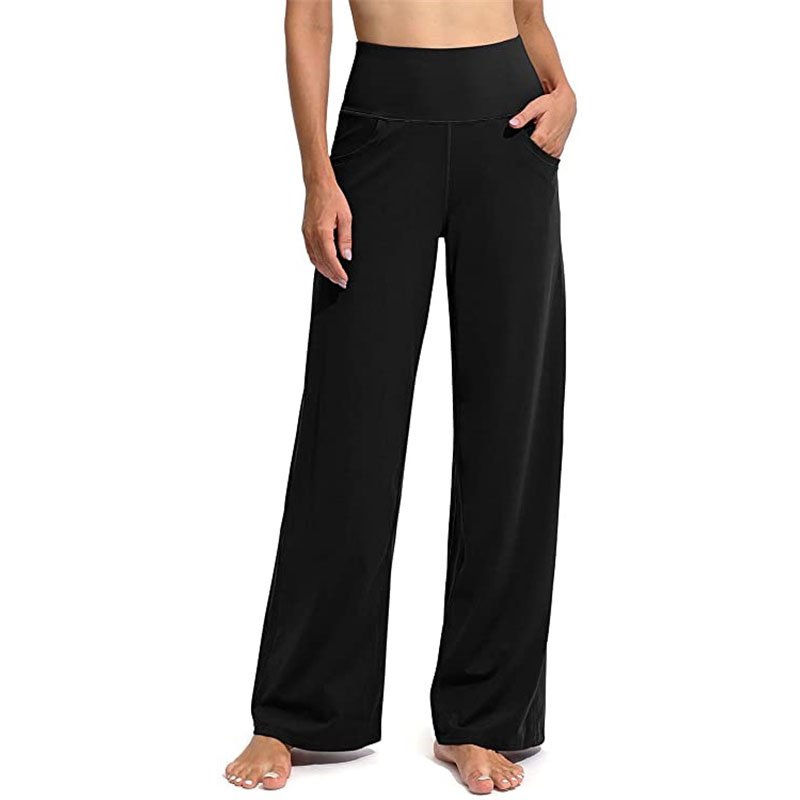 Promover Wide Leg Yoga Pants for Women Loose Comfy Flare Sweatpants with Pockets High Waist Stretch Pants Sports Outdoors