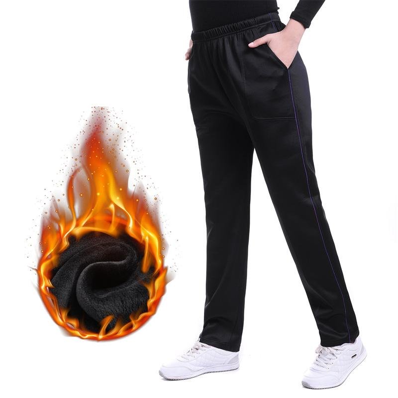 Loose Women Warm Fleece pants High waist Casual Pants Straight Pants Lined Fleece Trousers Autumn Sweatpants
