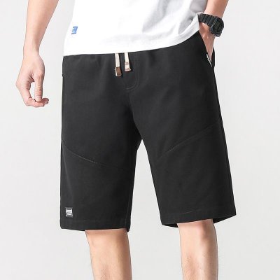 Summer new hot sale men solid color shorts youth loose straight casual five point pants pure cotton fashion sports pants